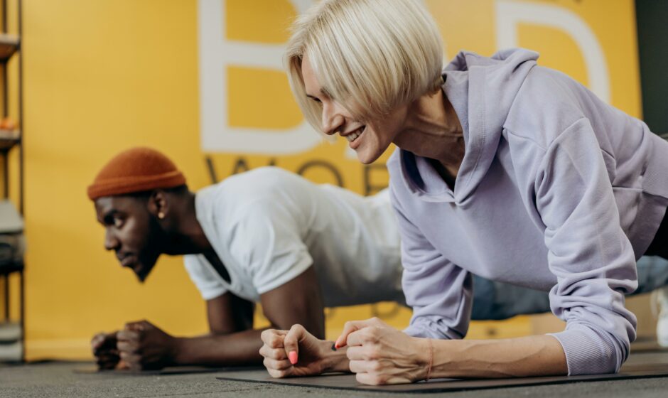 A man and women is doing exercise