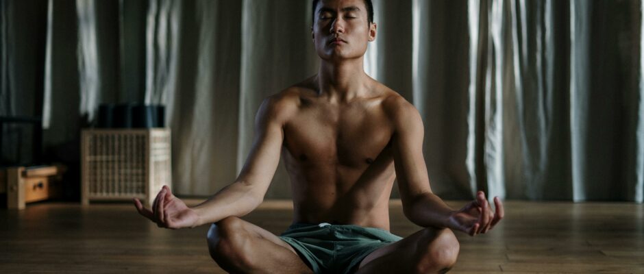 A man Performing Mindfulness Meditation